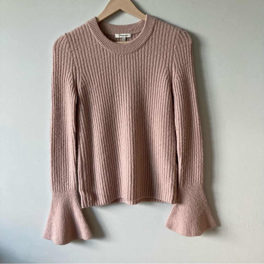 Madewell Ruffle-Cuff Pullover Sweater Size XS